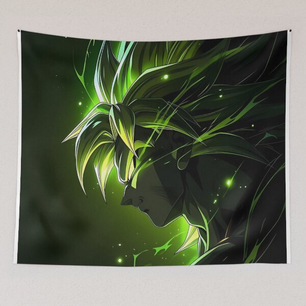 Item preview, Broly | Emerald Shadow Warrior – Neon Green Energy Dark Fantasy Anime Art designed and sold by Dyan4.