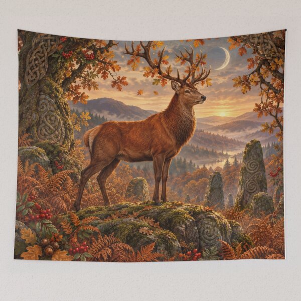 Item preview, The Sacred Celtic Stag – Autumn Forest & Ancient Pagan Magic designed and sold by thewandswant.