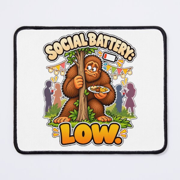 Item preview, Funny Bigfoot Introvert Social Battery Low designed and sold by Monster Mentors.