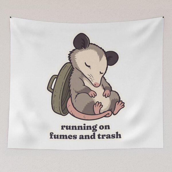 Item preview, Tired Possum Running on Fumes and Trash Burnout designed and sold by OuqCreations.