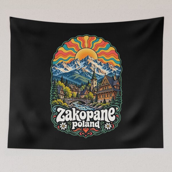 Item preview, Zakopane Poland Tatry Mountains Trippy designed and sold by TomFrontierArt.