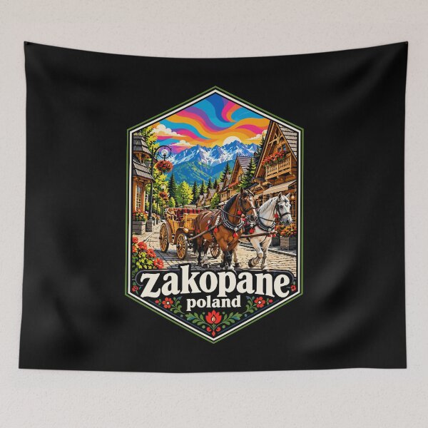 Item preview, Zakopane Poland Tatry Mountains Trippy Art designed and sold by TomFrontierArt.