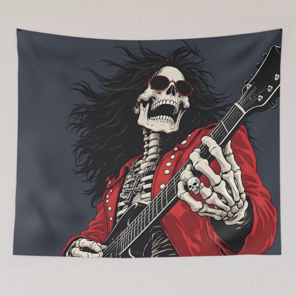 Item preview, Guitarist Skeleton   designed and sold by CreepyCornerArt.