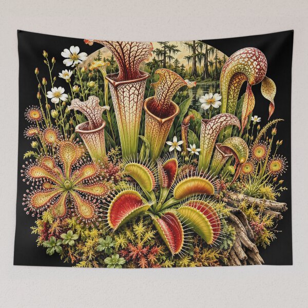 Item preview, The Curious Bog — Vintage Carnivorous Plant Botanical Illustration designed and sold by ForeverPrintsOK.