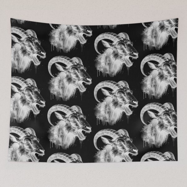 Item preview, Goat's head, side view, negative effect white designed and sold by LiskoDesign.