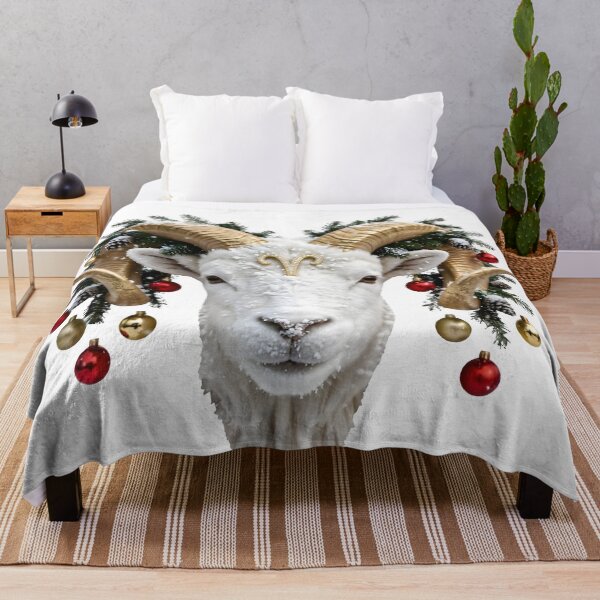 Item preview, Aries Ram Head Christmas Zodiac Design designed and sold by Zodiac Celestial Art.