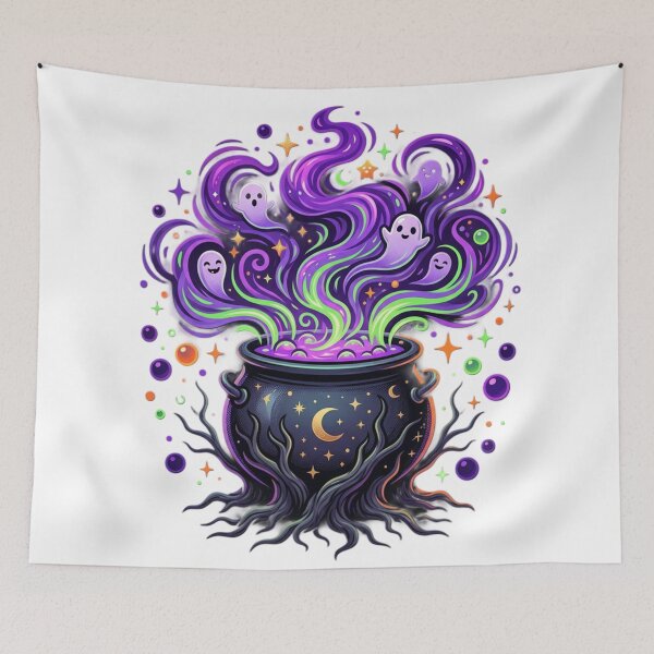 Item preview, Neon Witch Cauldron with Cute Ghosts designed and sold by Simplybe1.