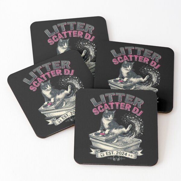Item preview, Litter Scatter DJ Funny Gross Cat Black and White designed and sold by FurRealStudioCo.