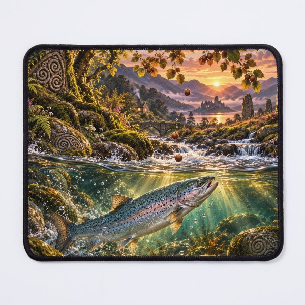 Item preview, The Celtic Salmon of Knowledge – Sacred River & Irish Mythology Art designed and sold by thewandswant.