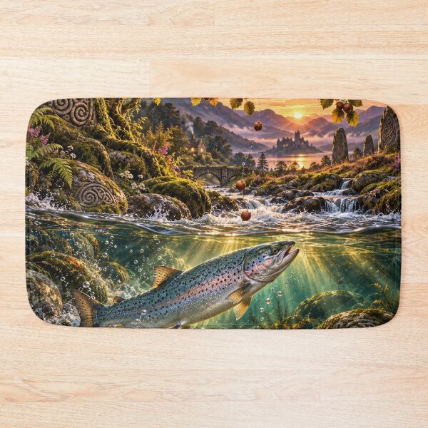 Item preview, The Celtic Salmon of Knowledge – Sacred River & Irish Mythology Art designed and sold by thewandswant.