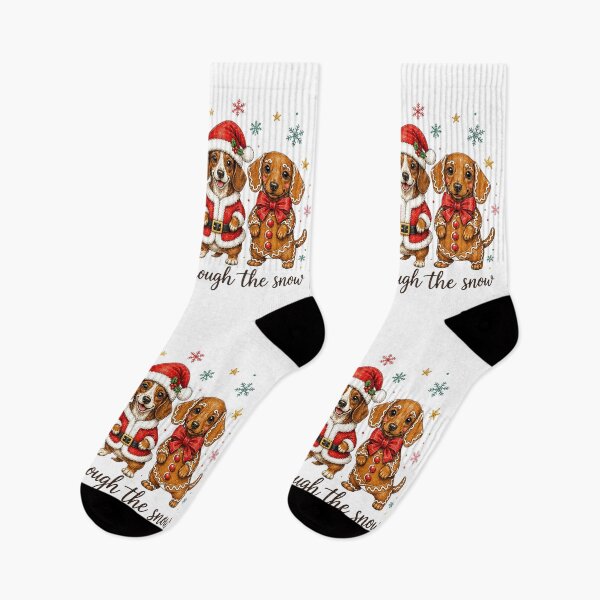Item preview, Four Christmas Dachshunds Festive Dog Art designed and sold by elisarasada.