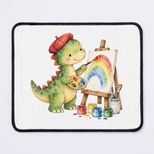 Item preview, Watercolor Dinosaur Painting a Rainbow designed and sold by Watercolorsart.