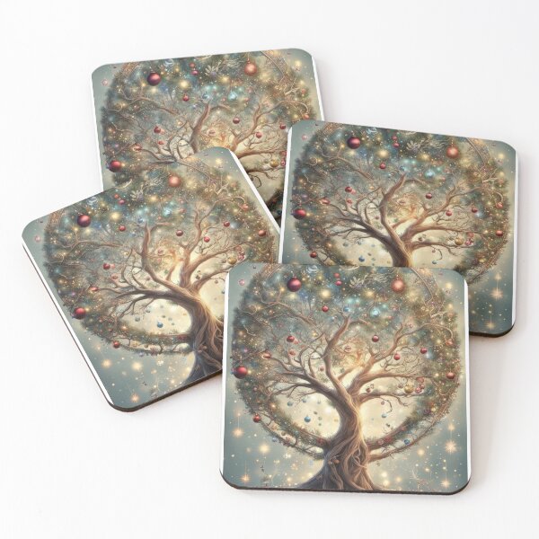 Item preview, Vintage Celestial Christmas Mandala Tree of Life Art designed and sold by pinkal.