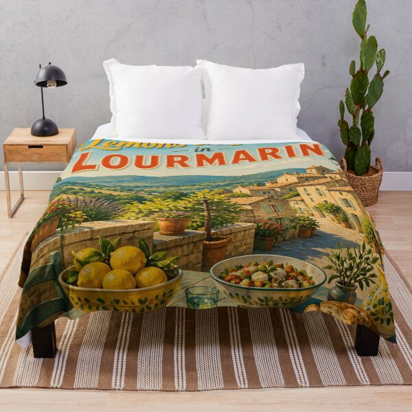 Item preview, Lourmarin Provence – Vintage Village Lunch Travel Poster designed and sold by LSVart.