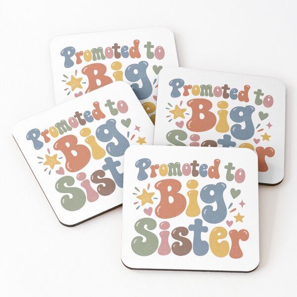 Item preview, Promoted to Big Sister Retro Letters designed and sold by Watercolorsart.