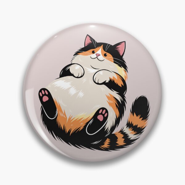 Item preview, Chubby Calico Cat – Cute Fluffy Cat Belly Up designed and sold by Mousy17.