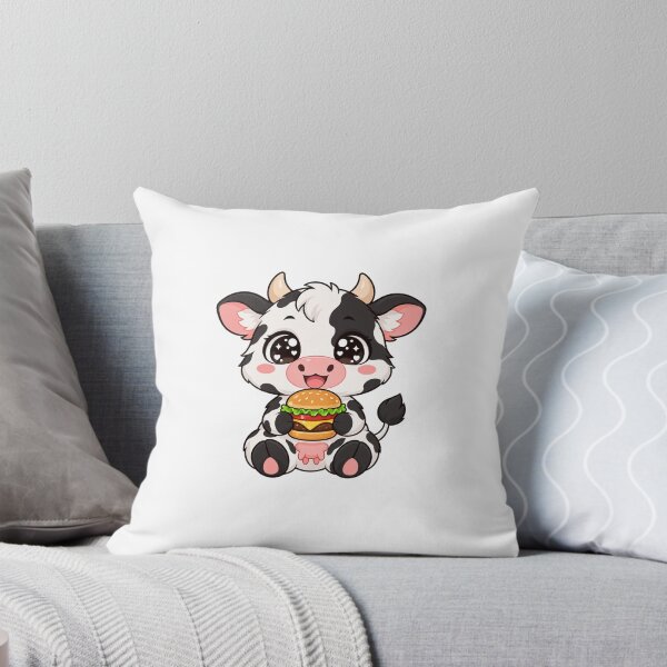 Item preview, Cute Kawaii Cow With Burger designed and sold by Eternalski.