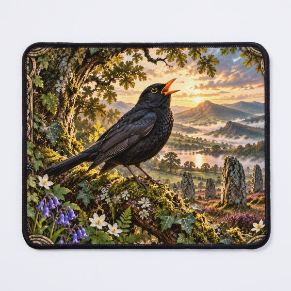 Item preview, The Celtic Blackbird – Enchanted Woodland & Ancient Folklore Art designed and sold by thewandswant.