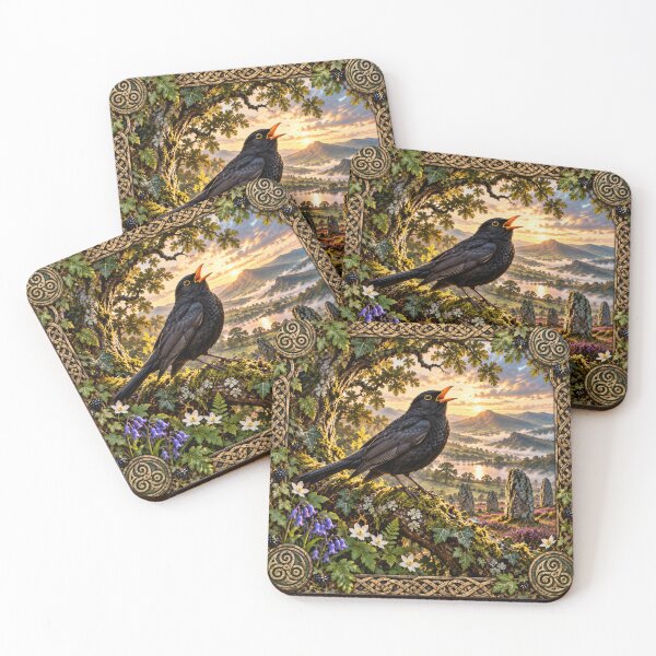 Item preview, The Celtic Blackbird – Enchanted Woodland & Ancient Folklore Art designed and sold by thewandswant.