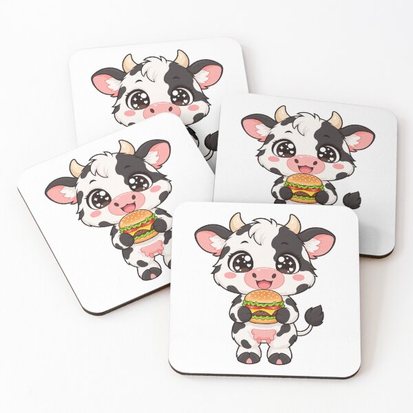 Item preview, Cute Kawaii Cow With Burger designed and sold by Eternalski.