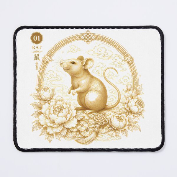 Item preview, Year of the Rat Chinese Zodiac Gold Art Luxury Asian Zodiac designed and sold by Soluna Studio.