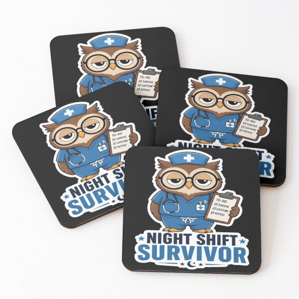 Item preview, Night Shift Survivor Cute Cartoon Owl Nurse Uniform designed and sold by PozivoPlus.