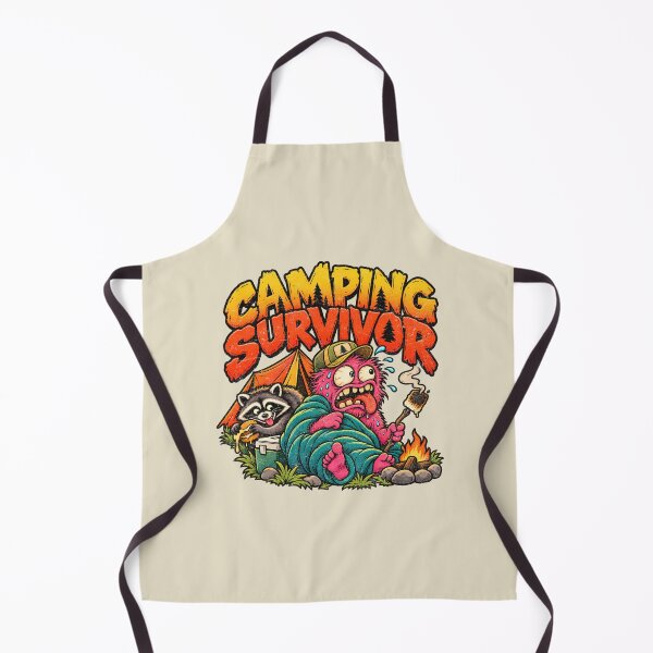 Item preview, Camping Survivor – Funny Monster and Raccoon designed and sold by AwesomeBeyondLimits.