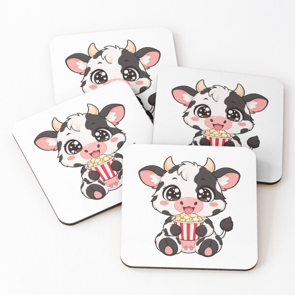 Item preview, Cute Kawaii Cow With Popcorn designed and sold by Eternalski.