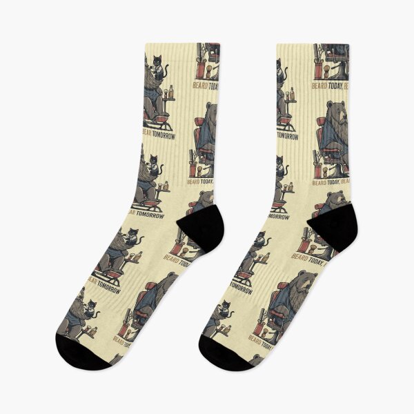 Item preview, Beard Today Bear Tomorrow Barbershop Bear & Cat Barber | Funny Vintage Art designed and sold by Dogandesighn.