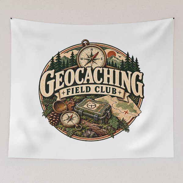 Item preview, Vintage Geocaching Field Club Adventure Badge designed and sold by MysticCanvasAi.