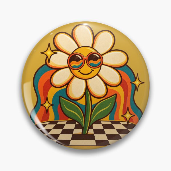 Item preview, Retro 1970s Flower Power Diner Floor Art – Groovy Vintage Print designed and sold by MagicMakerPh.