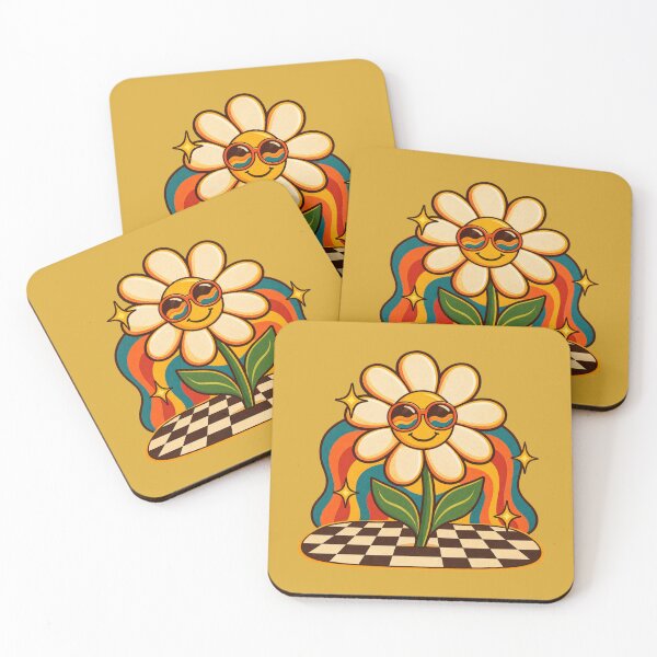 Item preview, Retro 1970s Flower Power Diner Floor Art – Groovy Vintage Print designed and sold by MagicMakerPh.