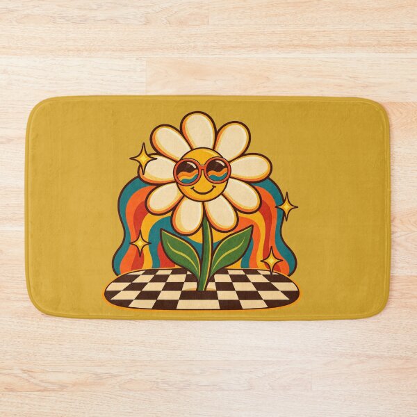 Item preview, Retro 1970s Flower Power Diner Floor Art – Groovy Vintage Print designed and sold by MagicMakerPh.