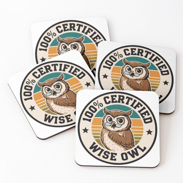 Item preview, 100% Certified Wise Owl Funny Retro Owl Badge Design designed and sold by JPees.