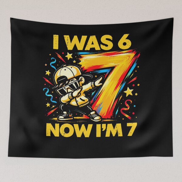 Item preview, I Was 6 Now I'm 7 Seven Year Old Birthday Celebration designed and sold by FolkGraphics.