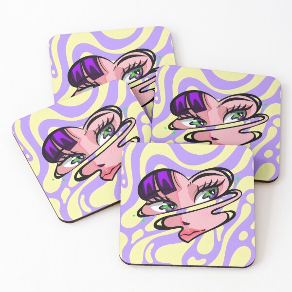 Item preview, Trippy Melting Heart Anime Girl Face - Groovy Psychedelic Pastel Art designed and sold by Billy Morfo™.
