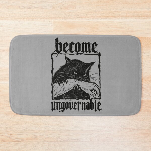 Item preview, Become Ungovernable Dark Gothic Black Cat Biting Hand designed and sold by dianadouri.