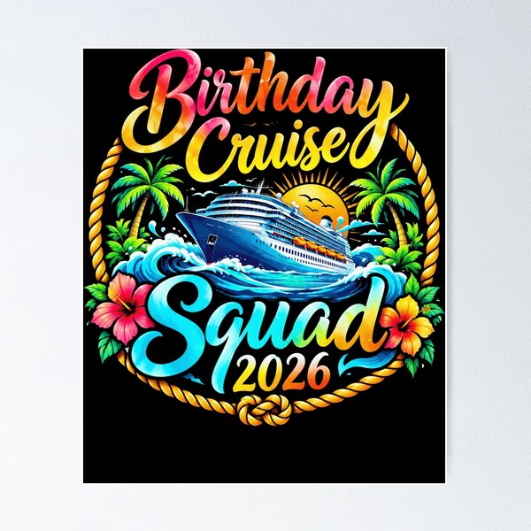 Item preview, Birthday Cruise Squad 2026 Group Travel Celebration Vacation designed and sold by FolkGraphics.