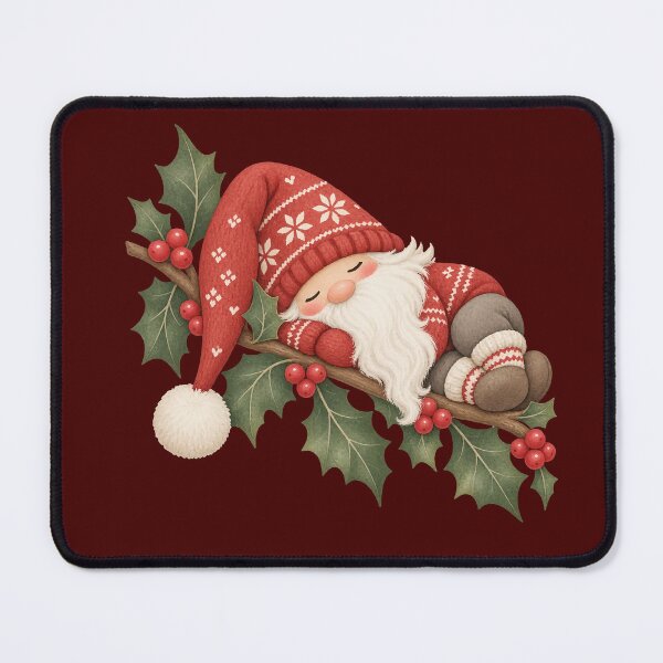Item preview, Sleeping Christmas elf on holly designed and sold by Kisho.