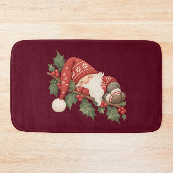 Item preview, Sleeping Christmas elf on holly designed and sold by Kisho.