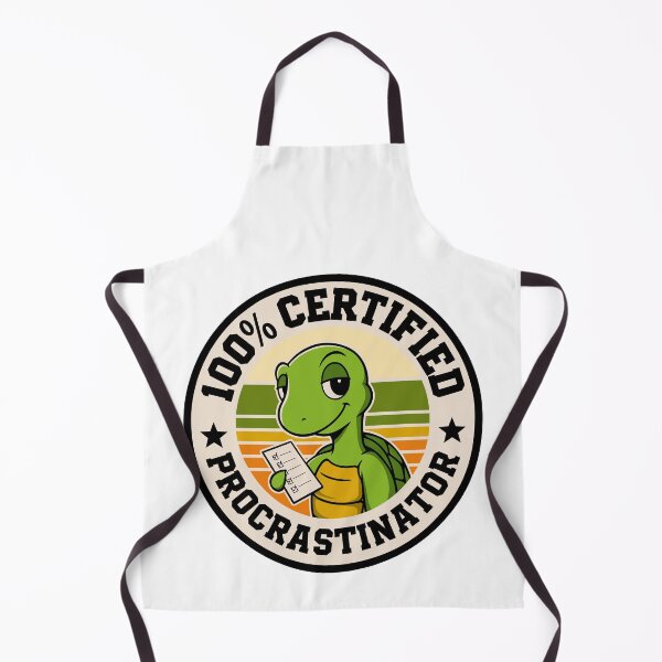 Item preview, 100% Certified Procrastinator Funny Turtle Retro Badge Design designed and sold by JPees.