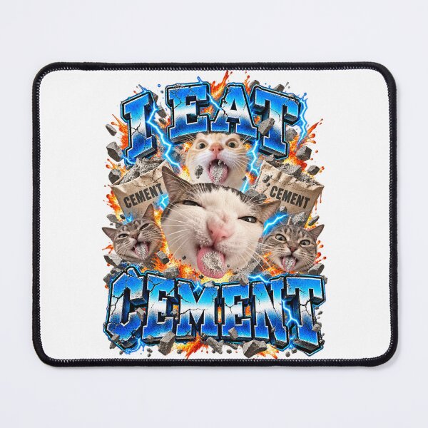 Item preview, I Eat Cement Funny Cats Meme Explosive Chaos Scene designed and sold by dianadouri.