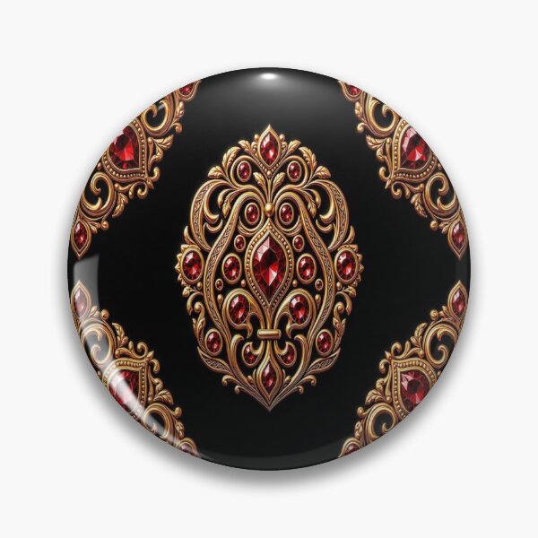 Item preview, Royal Ruby Heart Shield - Baroque Gold Gothic Royal Crest designed and sold by Breezes-of-Ida.