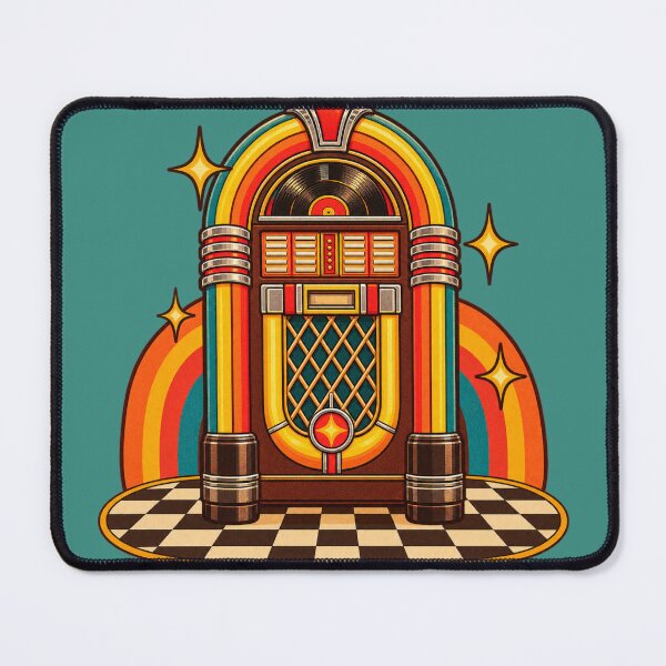 Item preview, Retro 1970s Jukebox Diner Floor Art – Groovy Vintage Music Print designed and sold by MagicMakerPh.