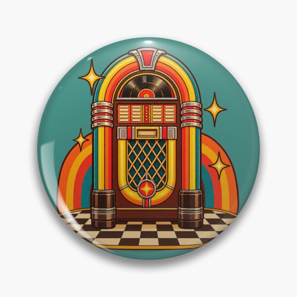 Item preview, Retro 1970s Jukebox Diner Floor Art – Groovy Vintage Music Print designed and sold by MagicMakerPh.