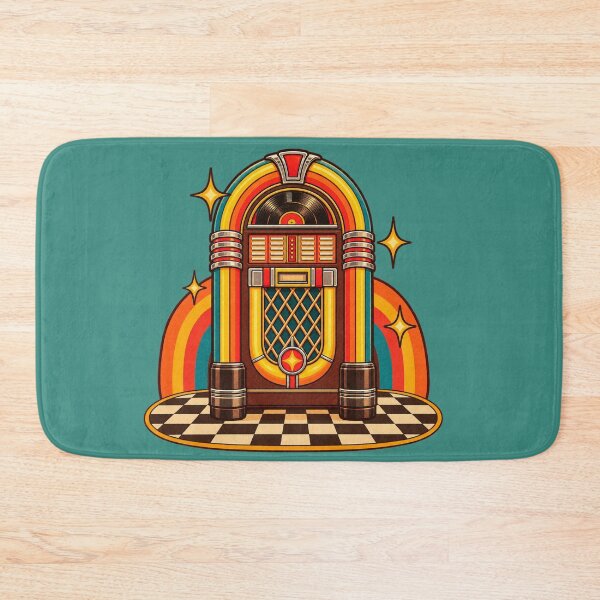 Item preview, Retro 1970s Jukebox Diner Floor Art – Groovy Vintage Music Print designed and sold by MagicMakerPh.