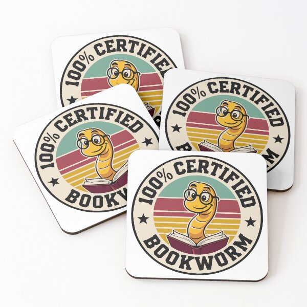 Item preview, 100% Certified Bookworm Funny Reader Retro Badge Design designed and sold by JPees.