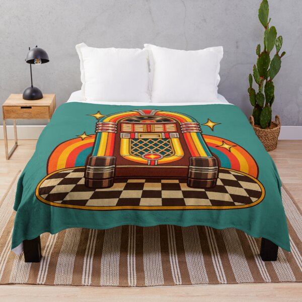 Item preview, Retro 1970s Jukebox Diner Floor Art – Groovy Vintage Music Print designed and sold by MagicMakerPh.