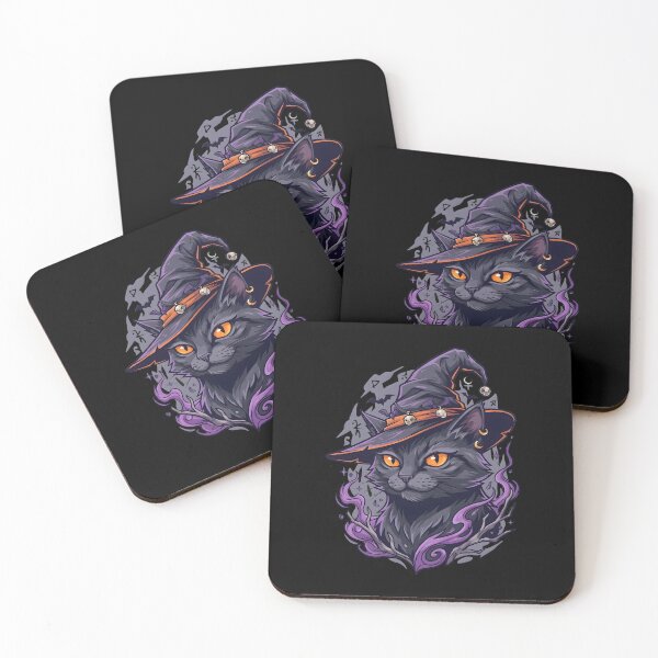 Item preview, Black Witch Cat Halloween Mystical Art designed and sold by OlyvieArt.