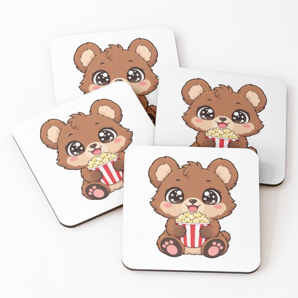 Item preview, Cute Kawaii Bear With Popcorn designed and sold by Eternalski.